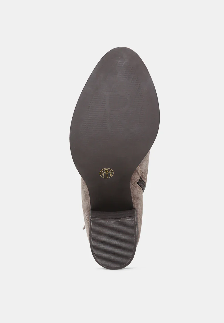 BRIA Taupe Peep Toe Ankle Boots - Image 6