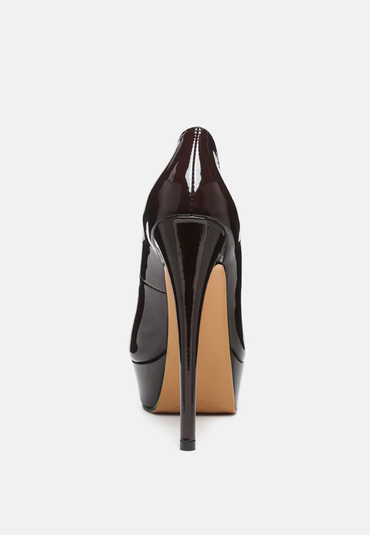 BRIELLE Peep Toe Stiletto Sandals In Espresso - Image 5
