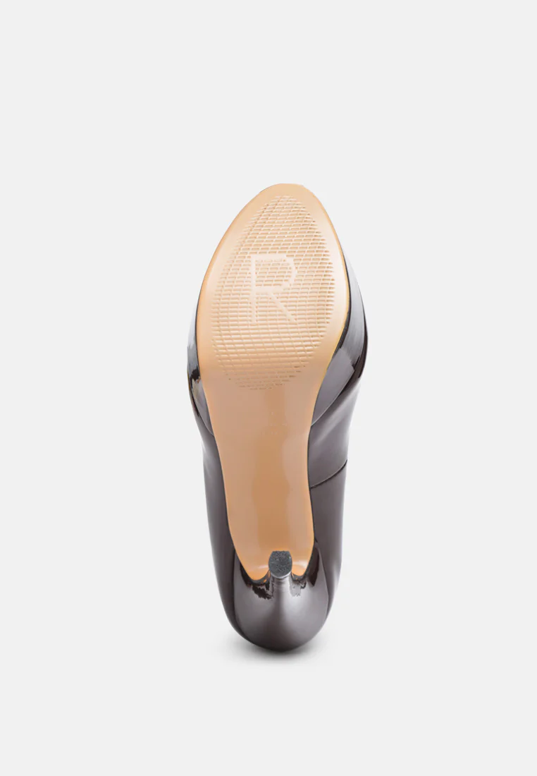 BRIELLE Peep Toe Stiletto Sandals In Espresso - Image 6