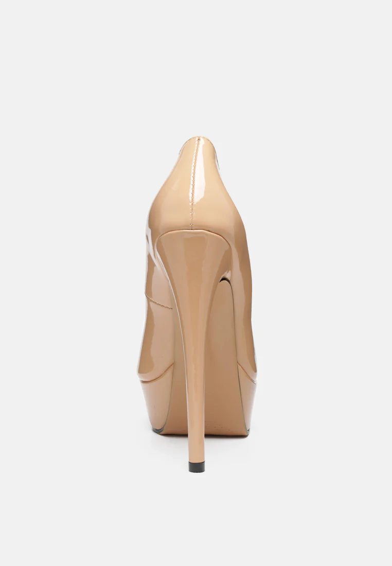 BRIELLE Peep Toe Stiletto Sandals In Latte - Image 5