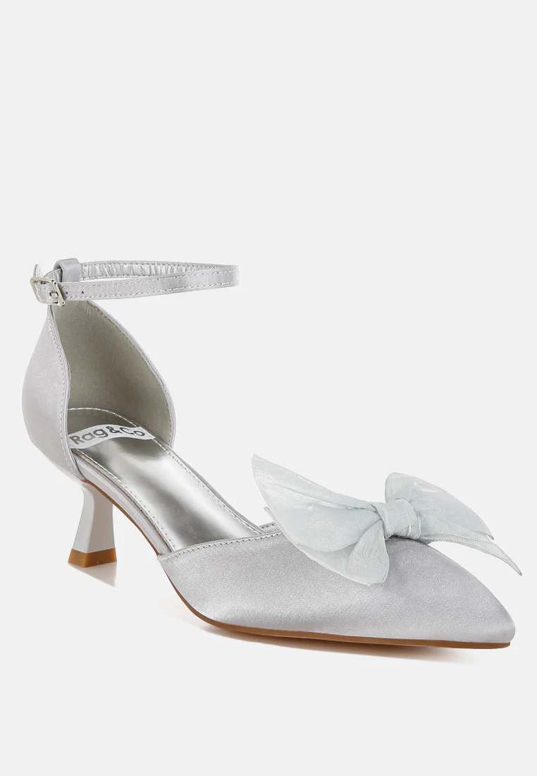 Cadell Bow Detail Satin Sandals - Image 11