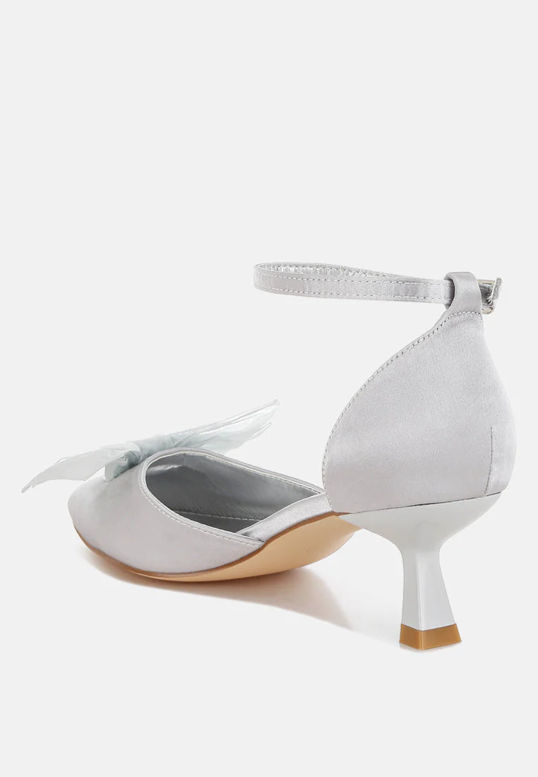 Cadell Bow Detail Satin Sandals - Image 13