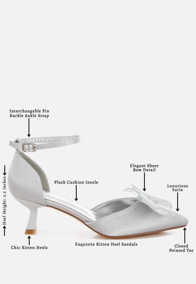 Cadell Bow Detail Satin Sandals - Image 16