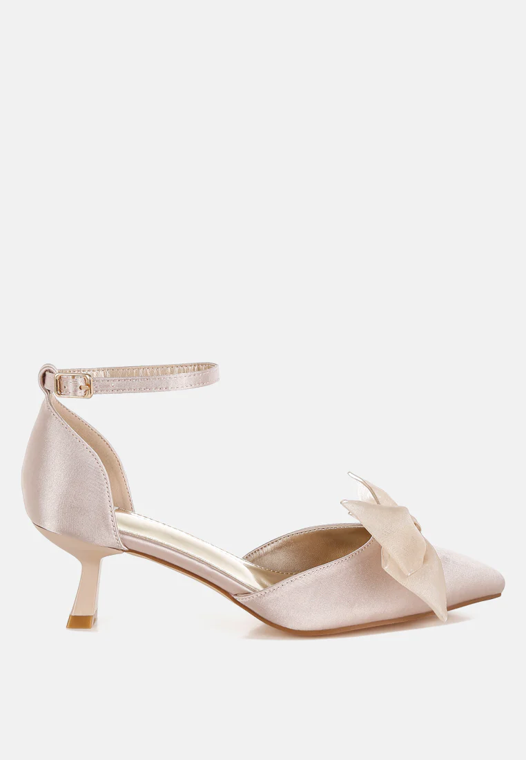 Cadell Bow Detail Satin Sandals - Image 2