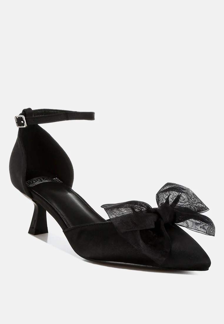 Cadell Bow Detail Satin Sandals - Image 20
