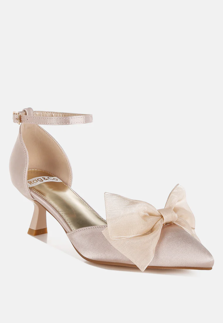 Cadell Bow Detail Satin Sandals - Image 4