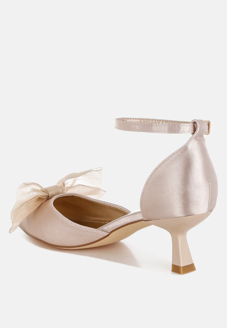 Cadell Bow Detail Satin Sandals - Image 5