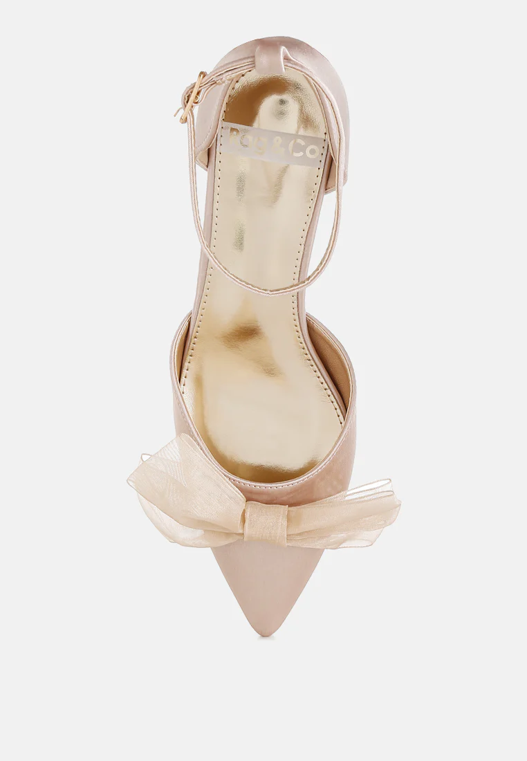 Cadell Bow Detail Satin Sandals - Image 6