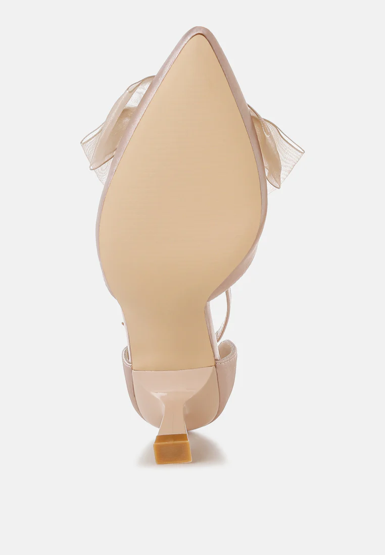 Cadell Bow Detail Satin Sandals - Image 7
