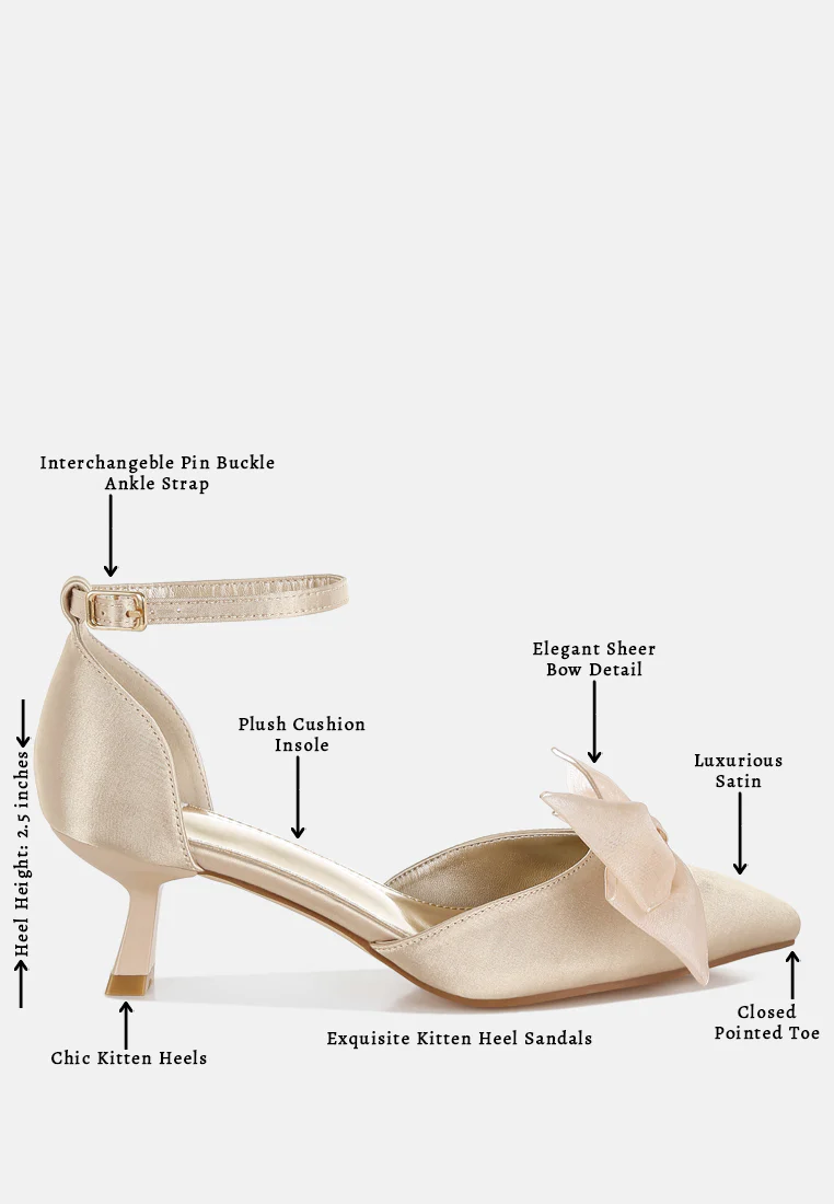 Cadell Bow Detail Satin Sandals - Image 8