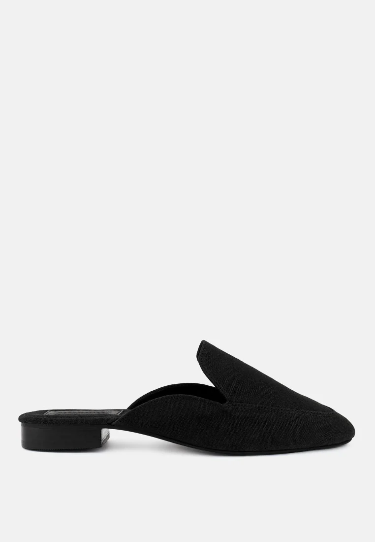 CALICO Black Organic Canvas Mules - Image 2