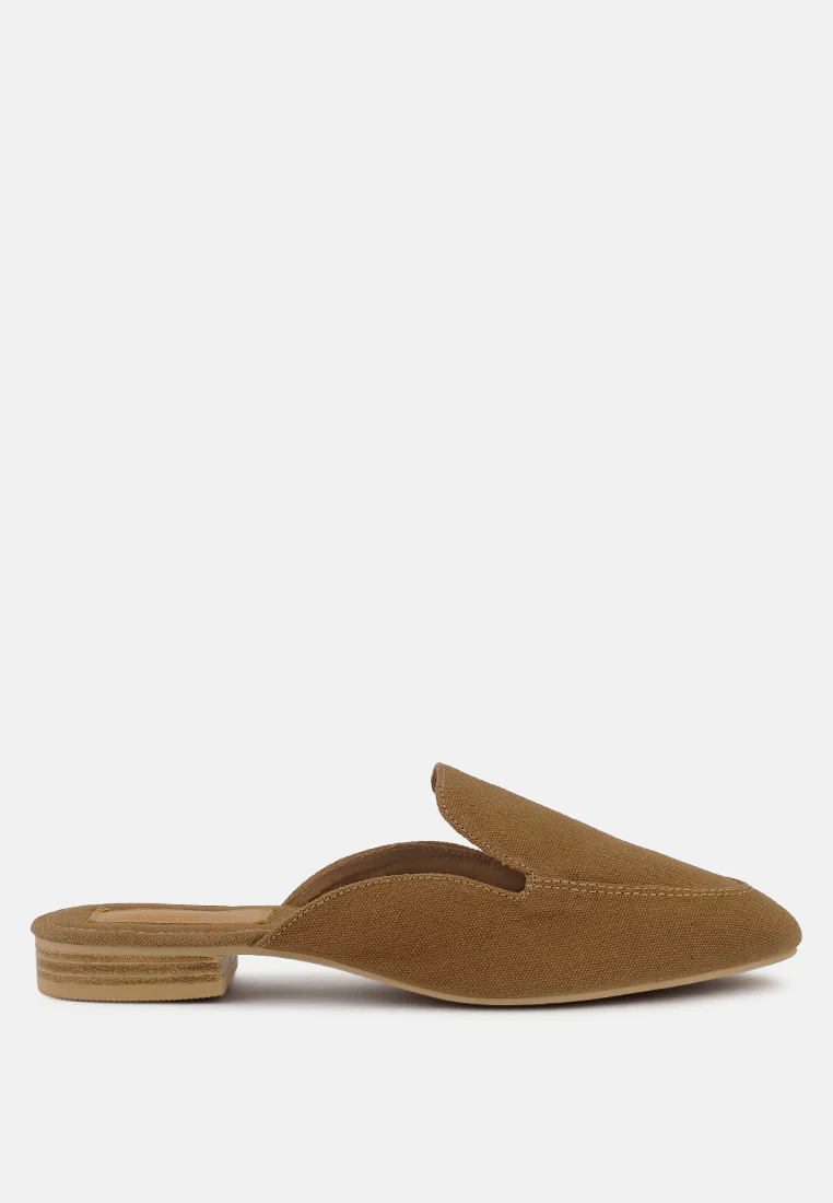 CALICO Tan Organic Canvas Mules - Image 2