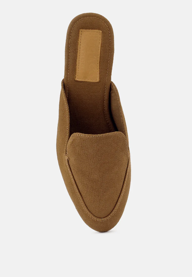 CALICO Tan Organic Canvas Mules - Image 6