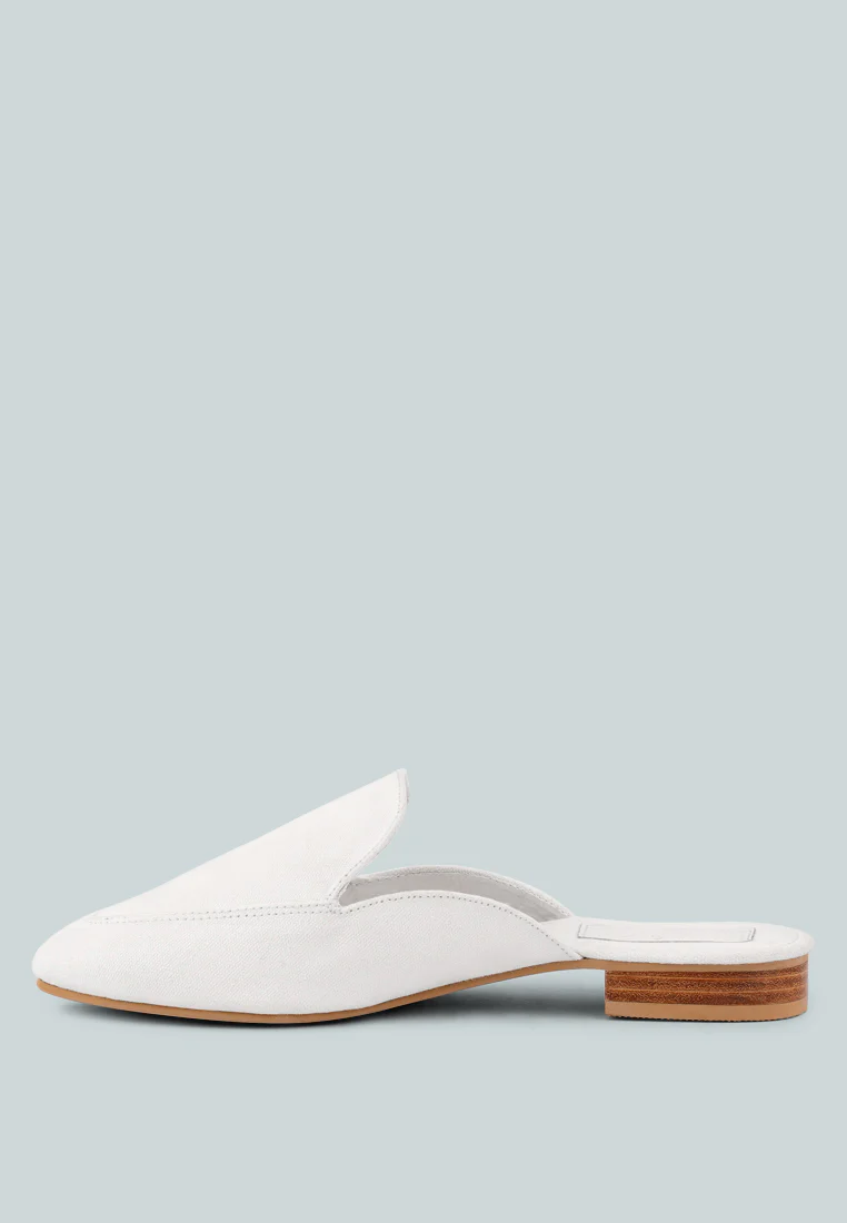 CALICO White Organic Canvas Mules - Image 4