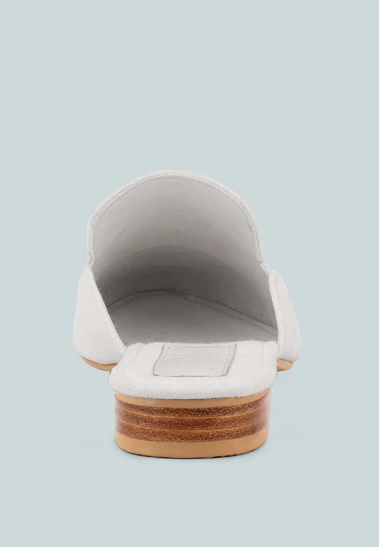 CALICO White Organic Canvas Mules - Image 5