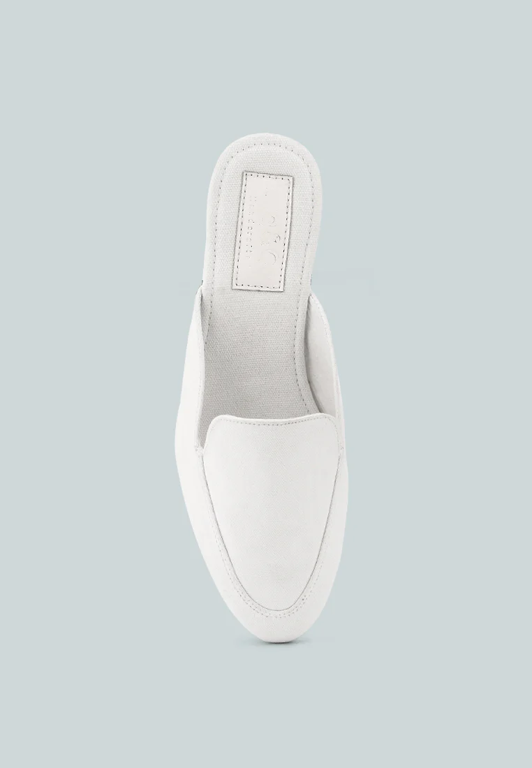 CALICO White Organic Canvas Mules - Image 6