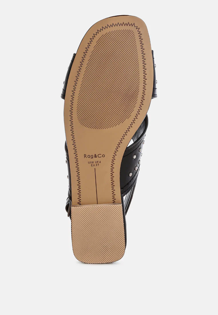 Calluna Stud Embellished Buckled Flats - Image 10