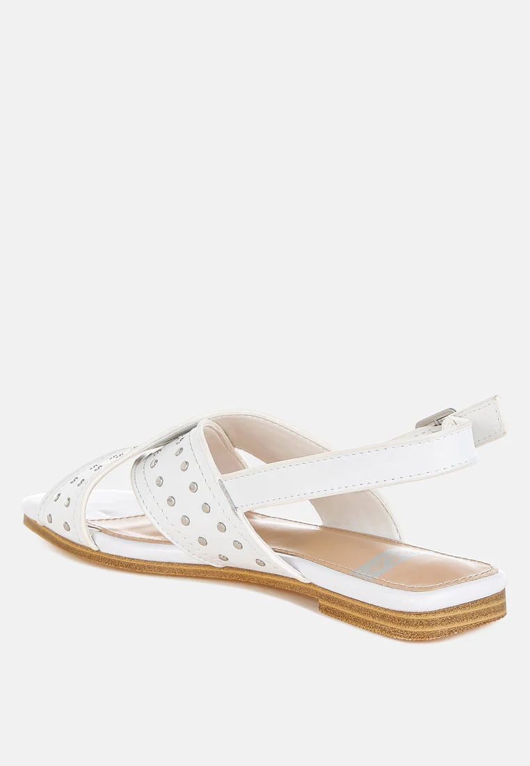 Calluna Stud Embellished Buckled Flats - Image 3