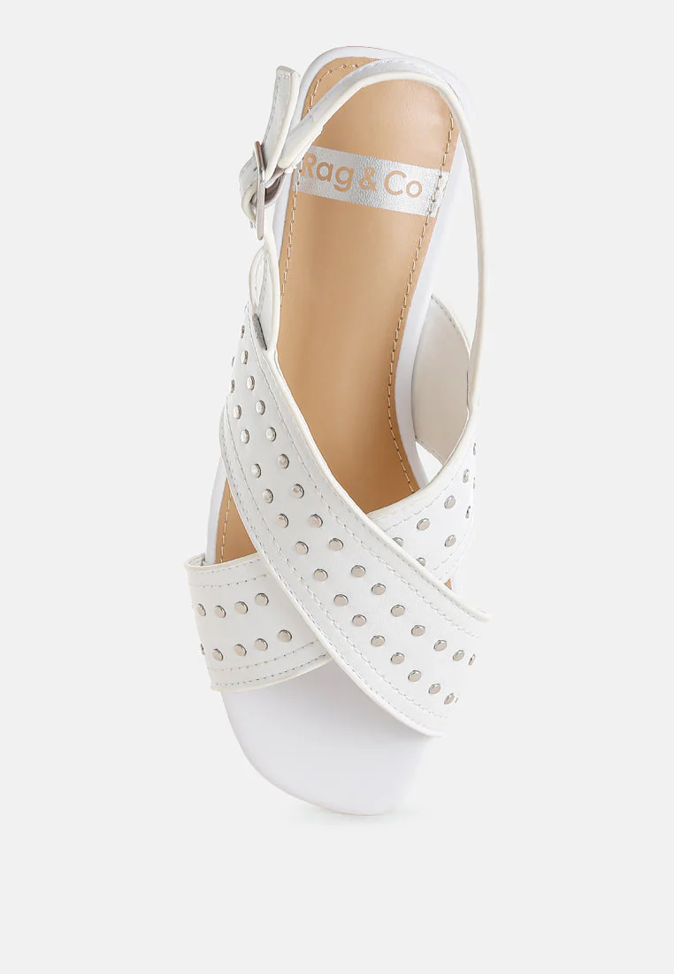 Calluna Stud Embellished Buckled Flats - Image 4