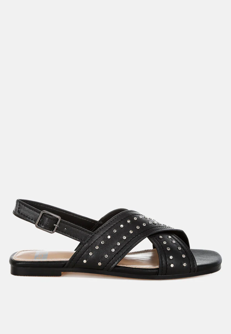 Calluna Stud Embellished Buckled Flats - Image 6