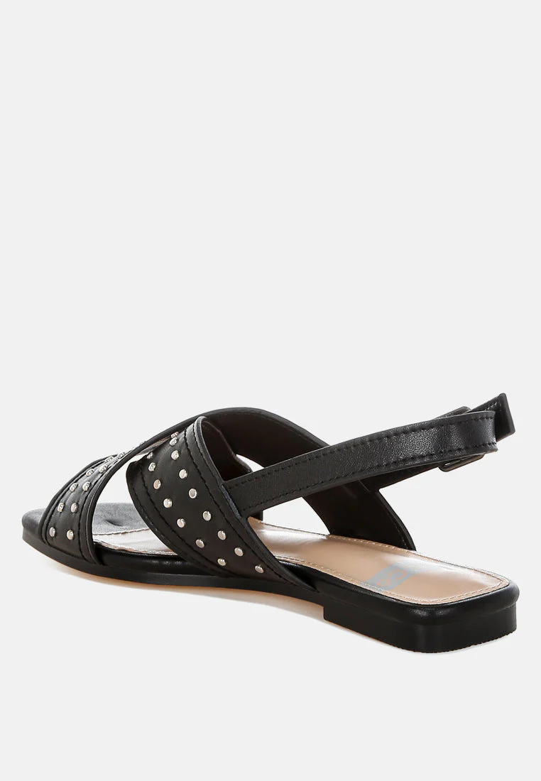 Calluna Stud Embellished Buckled Flats - Image 8