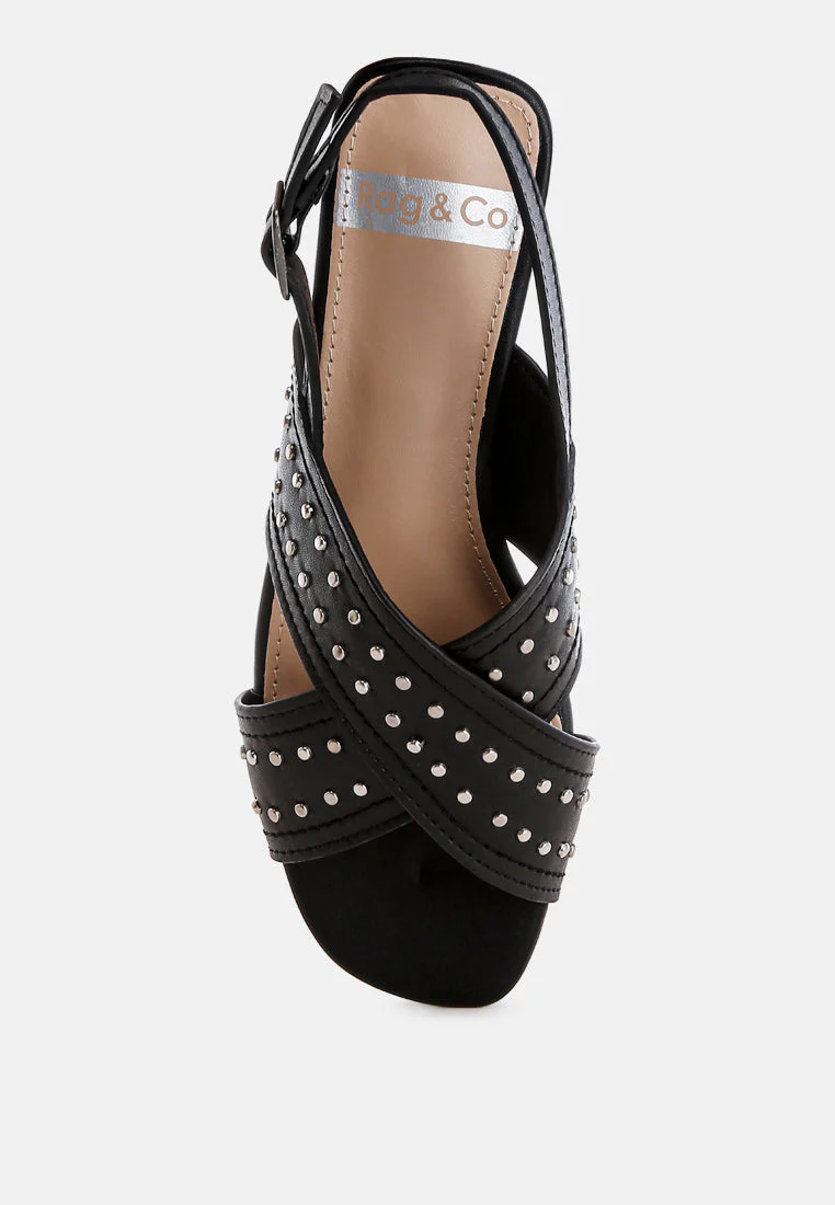 Calluna Stud Embellished Buckled Flats - Image 9