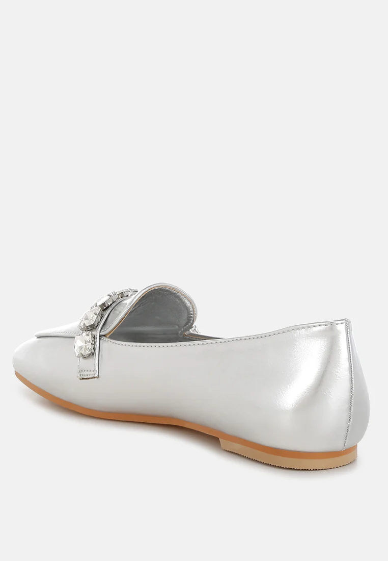Celosia Metallic Diamante Strap Loafers - Image 19