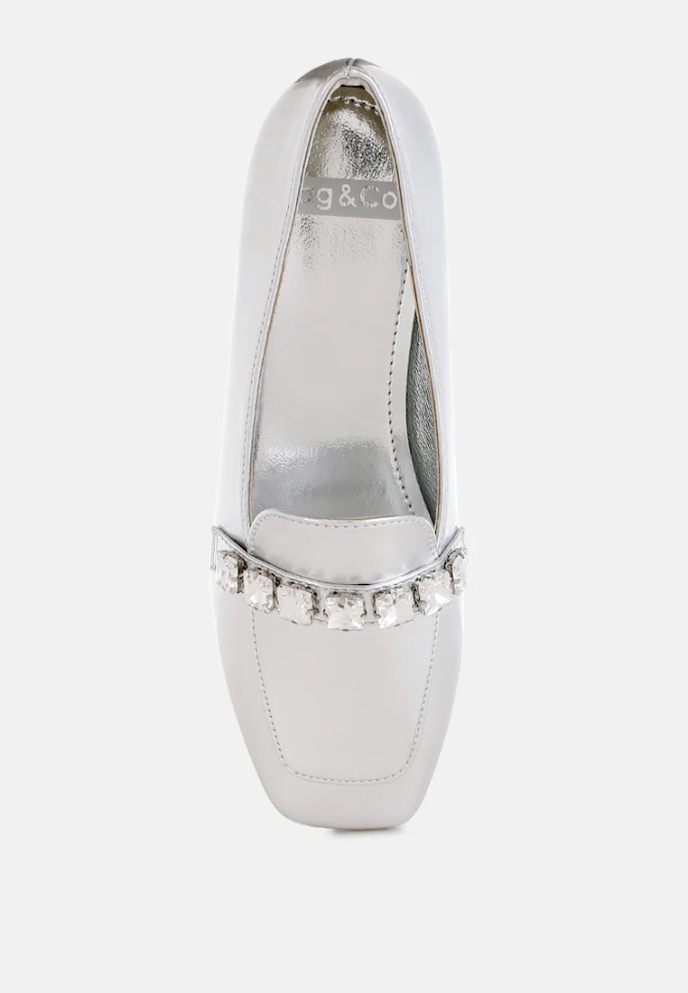 Celosia Metallic Diamante Strap Loafers - Image 20