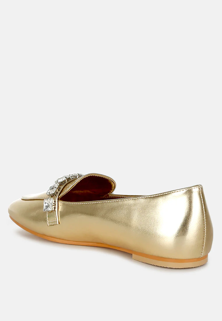Celosia Metallic Diamante Strap Loafers - Image 3