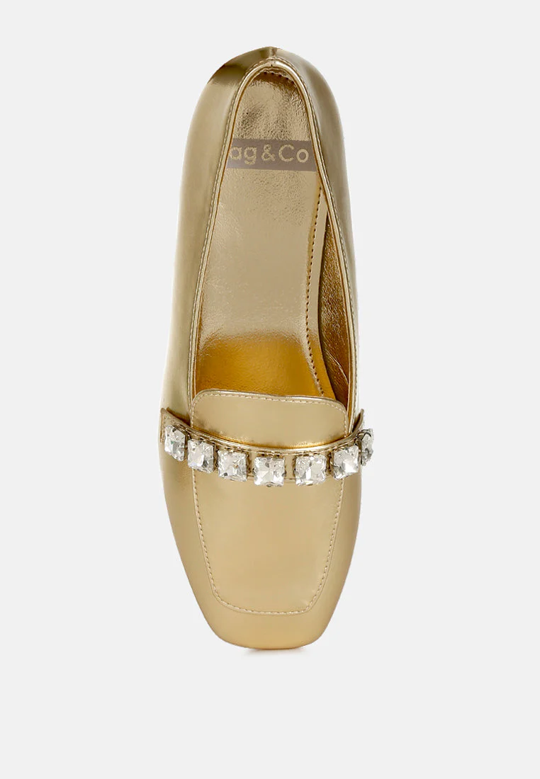 Celosia Metallic Diamante Strap Loafers - Image 4