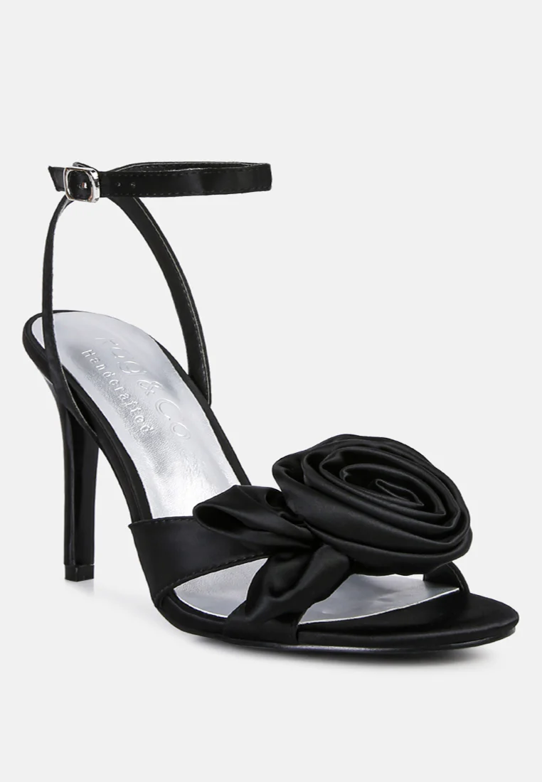 CHAUMET Black Rose Bow Embellished Sandals - Image 2