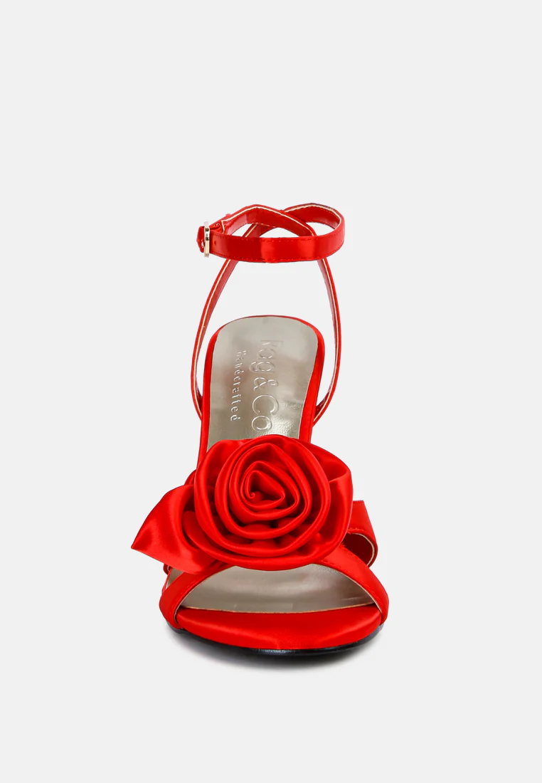 CHAUMET Red Rose Bow Embellished Sandals - Image 3