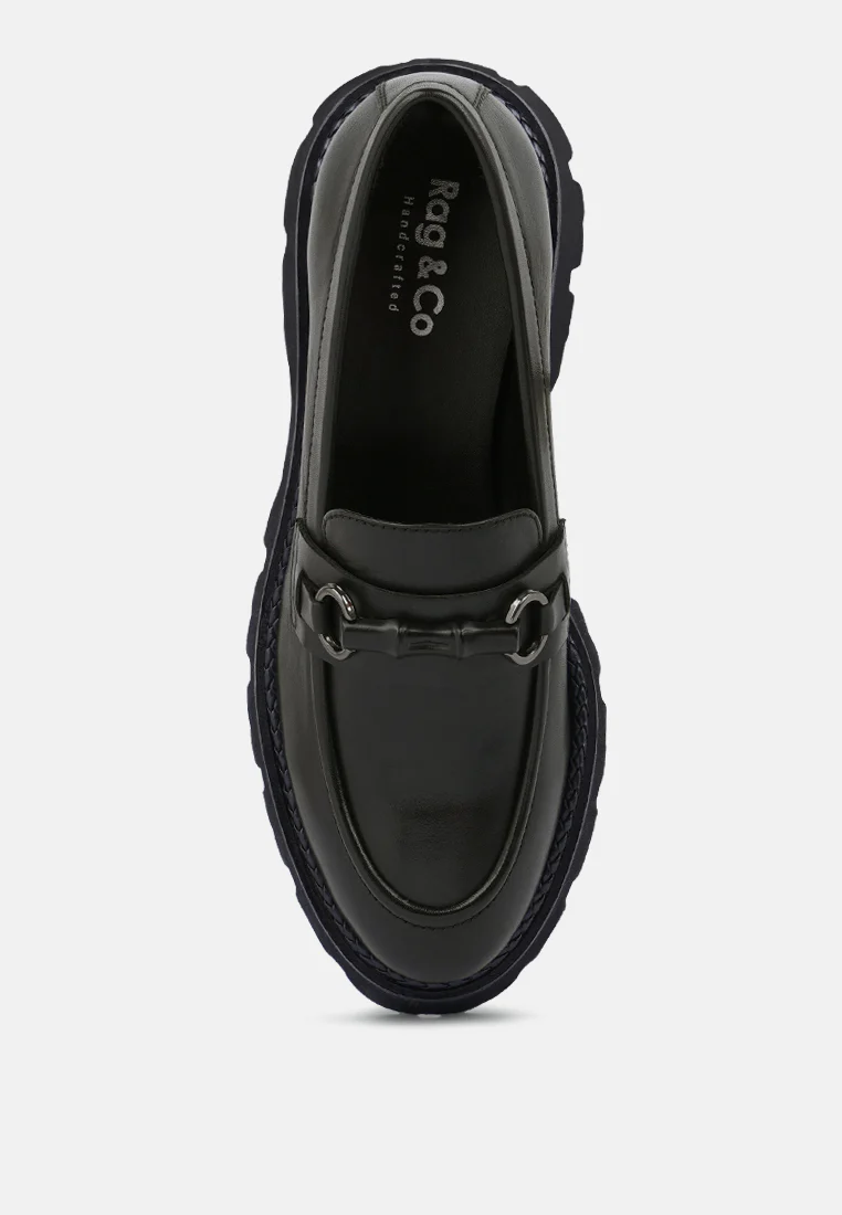 CHEVIOT Black Chunky Leather Loafers - Image 6