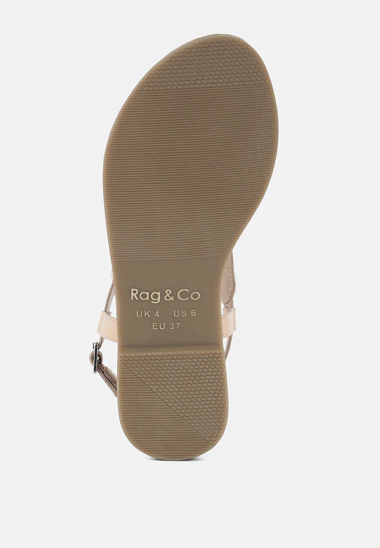 Chitra Pin Buckle Beaded Flat Sandals - Image 10