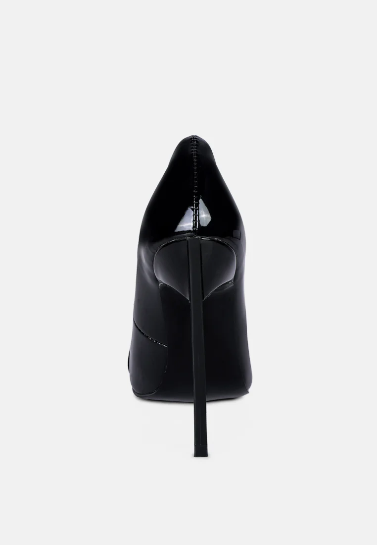 COCKTAIL Buckle Embellished Stiletto Pump Shoes in Black - Image 6