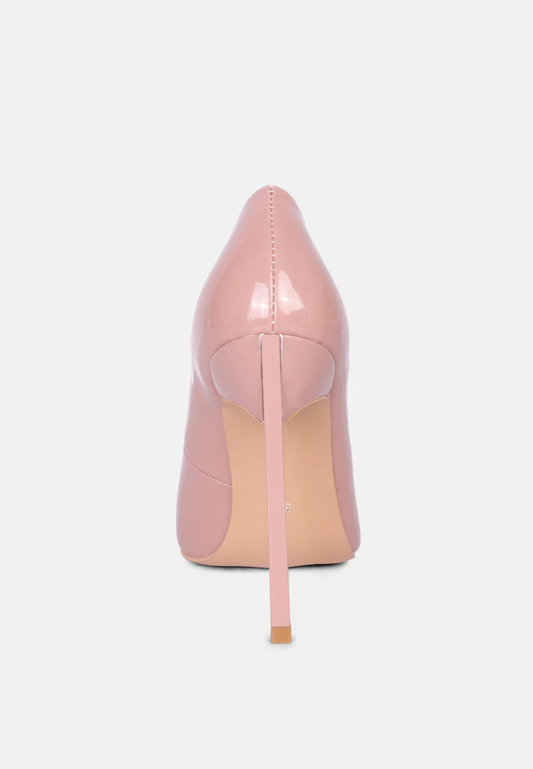 COCKTAIL Buckle Embellished Stiletto Pump Shoes in Blush - Image 5