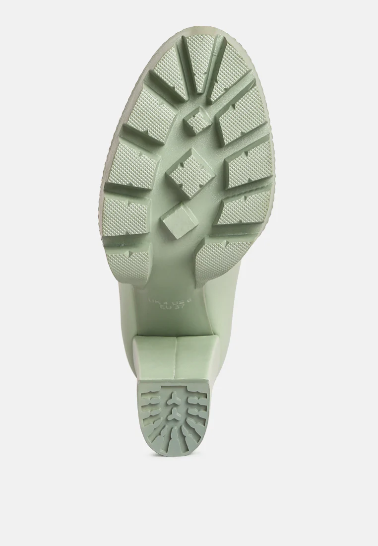 CORINNE Green Chain Embellished Chunky Loafers - Image 6