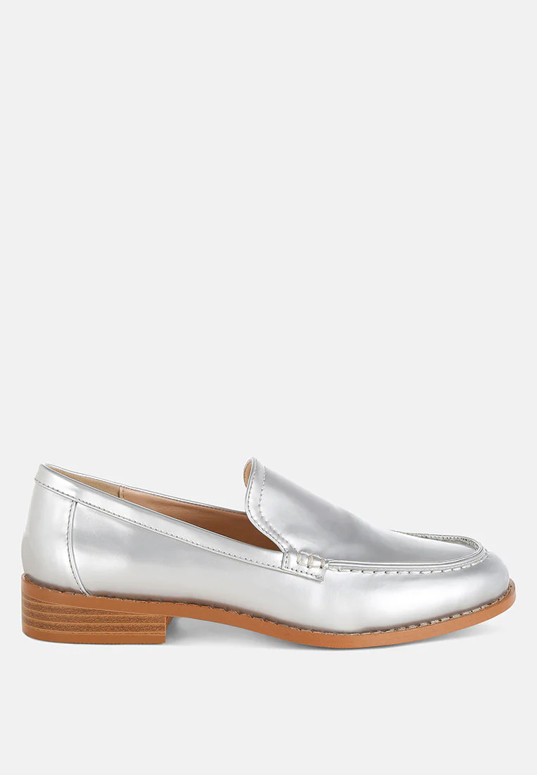 Corleone Pleather Stacked Heel Loafers