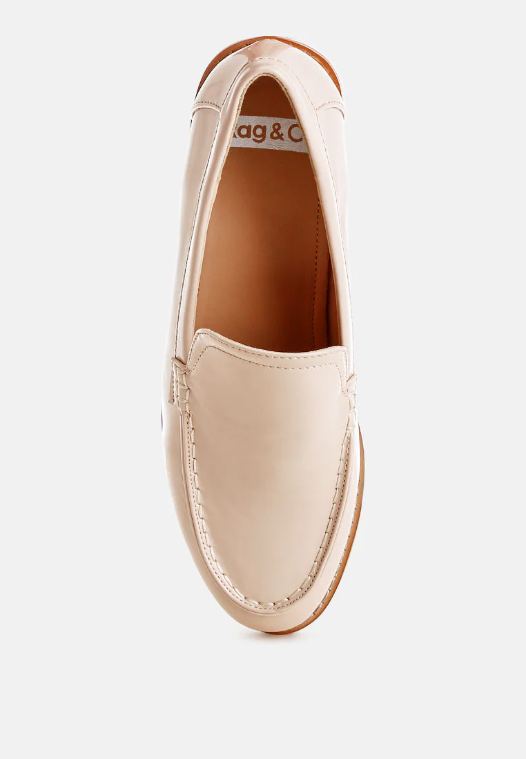 Corleone Pleather Stacked Heel Loafers - Image 10
