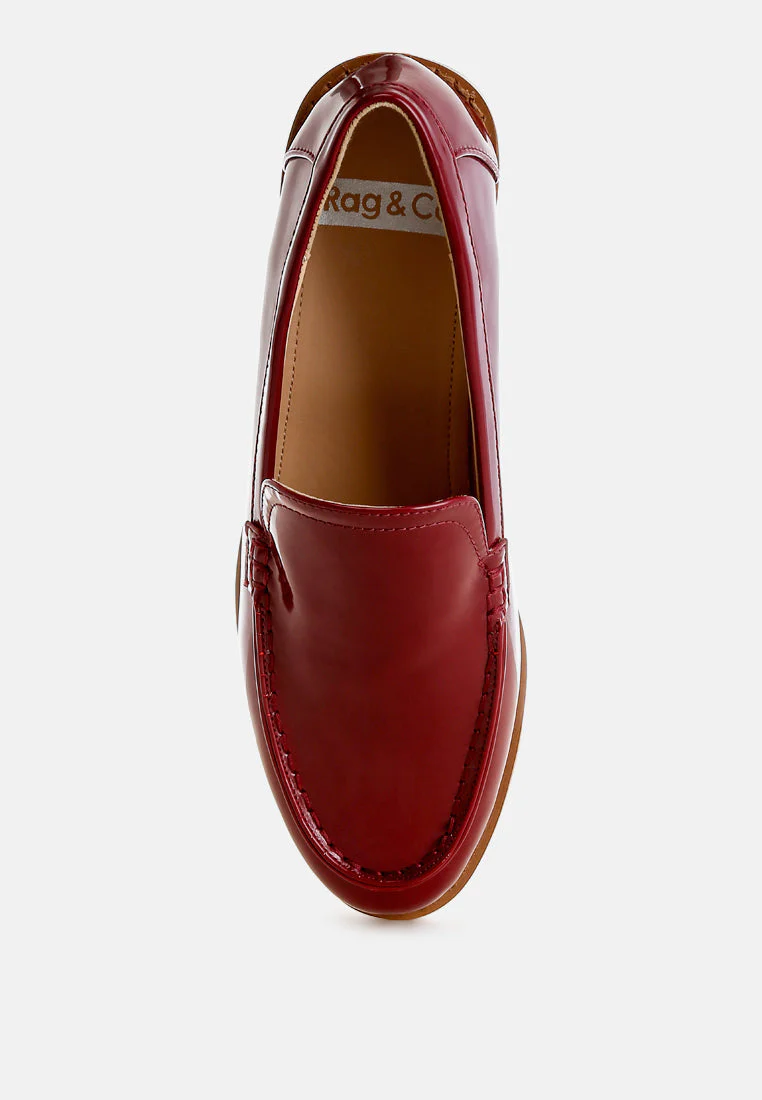 Corleone Pleather Stacked Heel Loafers - Image 16