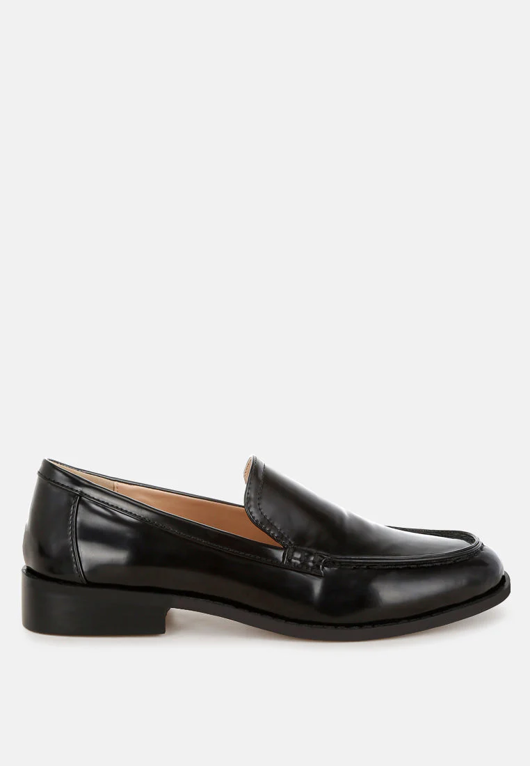 Corleone Pleather Stacked Heel Loafers - Image 18