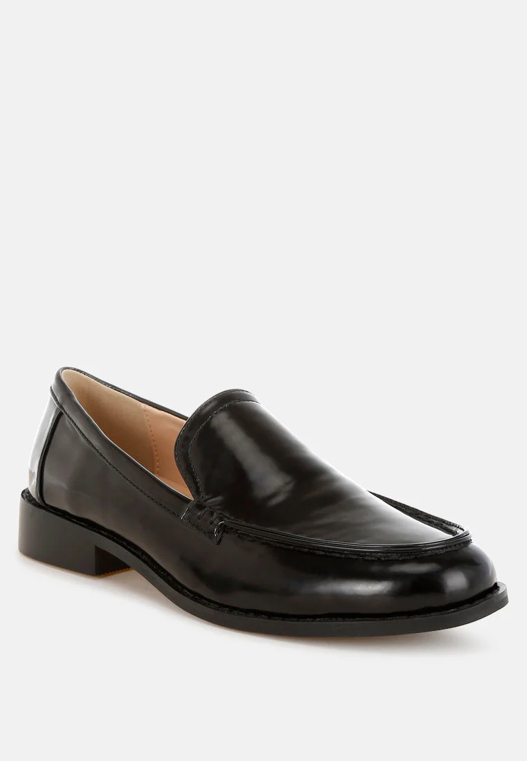 Corleone Pleather Stacked Heel Loafers - Image 19