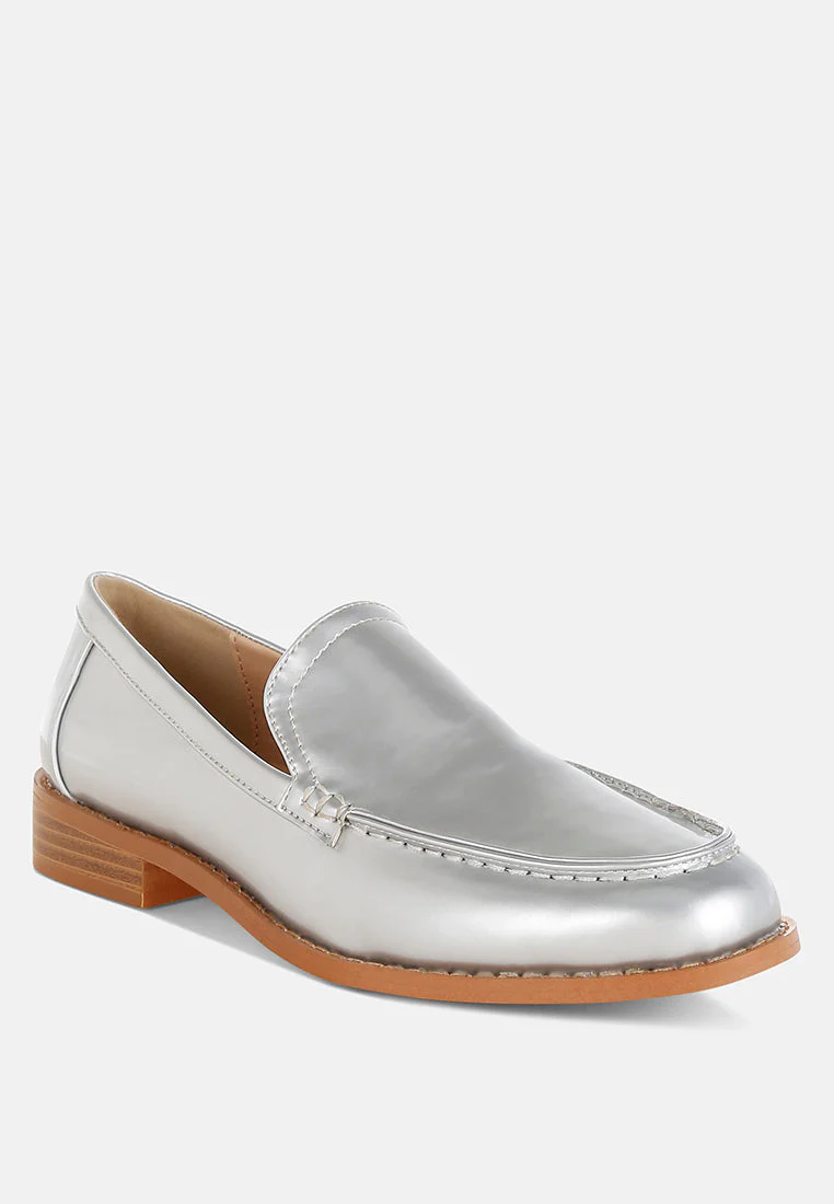 Corleone Pleather Stacked Heel Loafers - Image 2