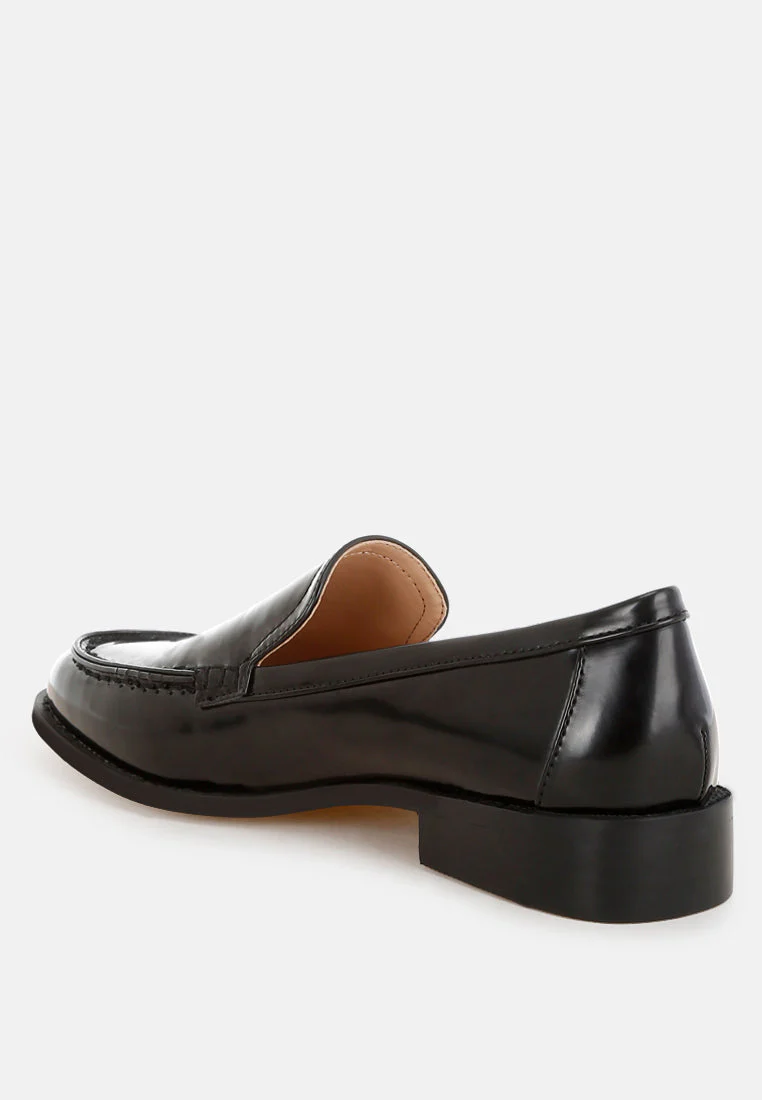 Corleone Pleather Stacked Heel Loafers - Image 20