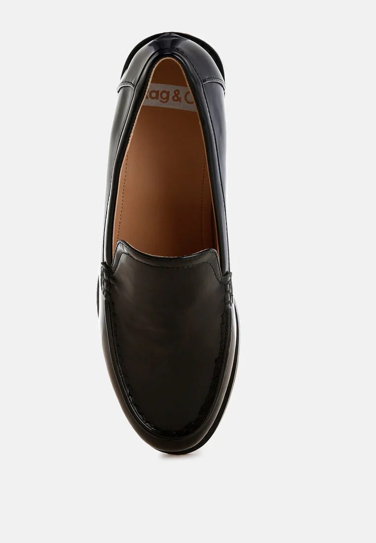 Corleone Pleather Stacked Heel Loafers - Image 21