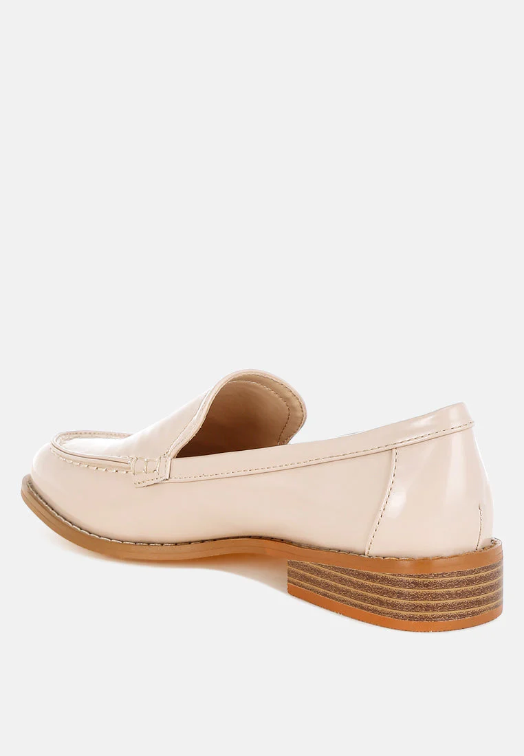 Corleone Pleather Stacked Heel Loafers - Image 9