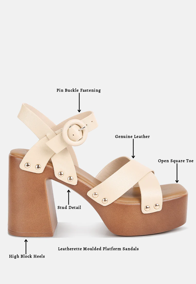 CRISTINA Cross Strap Embellished Heels in Beige - Image 8