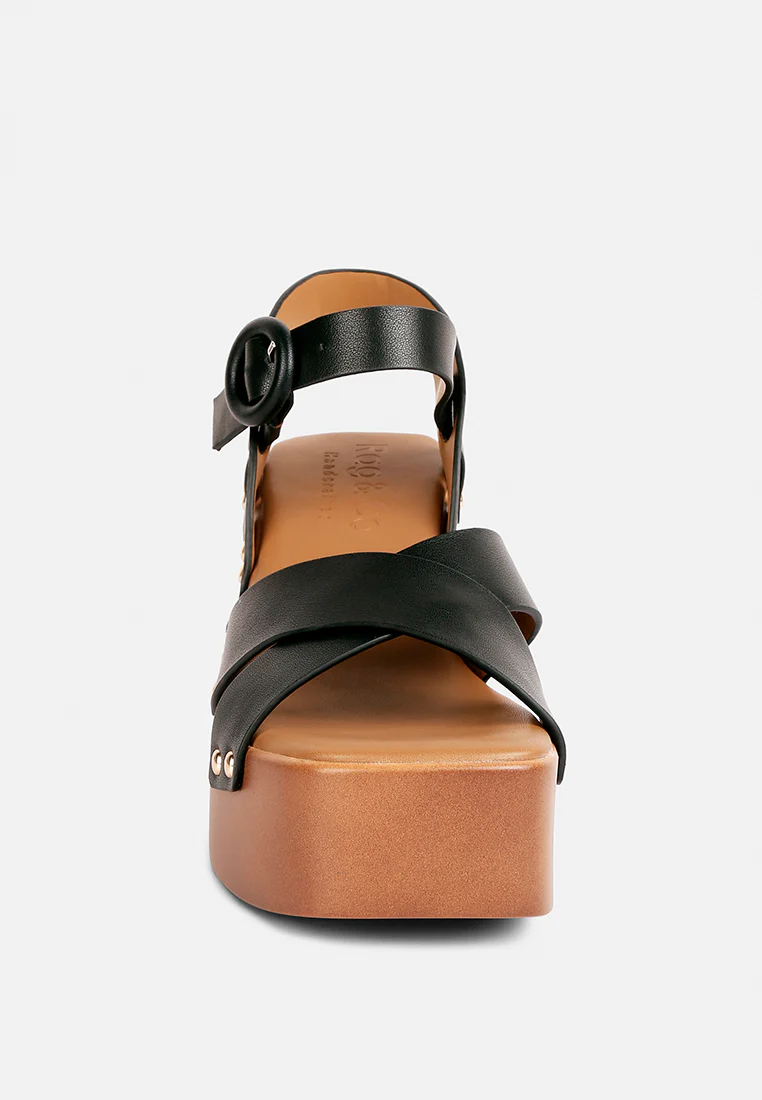CRISTINA Cross Strap Embellished Heels in Black - Image 3