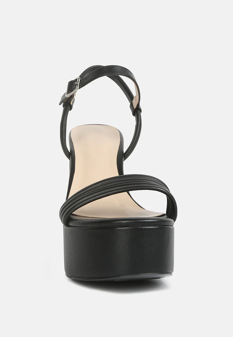 Cruella Black Block Heel Platform Sandals - Image 3