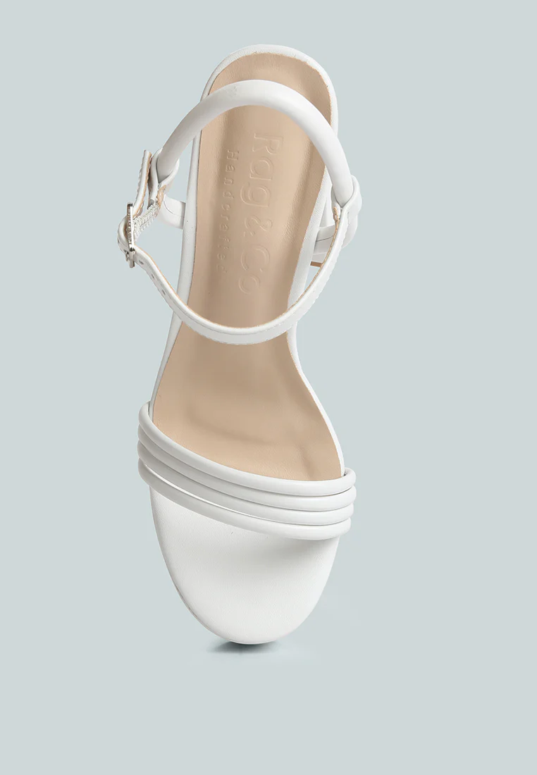 Cruella White Block Heel Platform Sandals - Image 6